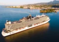 Cruise growth in Martinique as an MSC cruise ship arrives near Fort-de-France harbor.