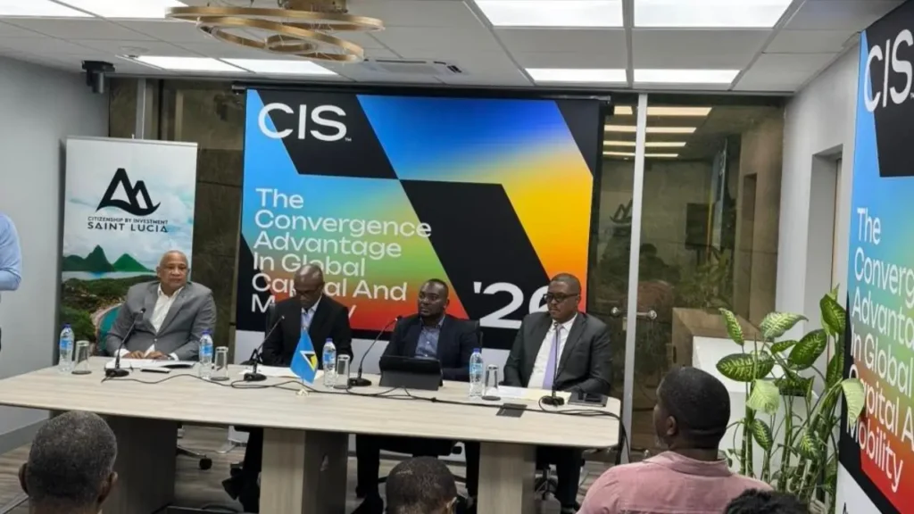 Members of the St Lucia CIP Board at a Citizenship by Investment event in St Lucia