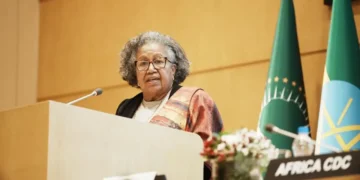 CARICOM crisis image of Dr Carla Barnett speaking at a regional meeting amid reappointment controversy