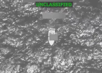 Thermal image of a vessel in the Eastern Pacific before the U.S. Strike Kills 4 operation, according to SOUTHCOM.
