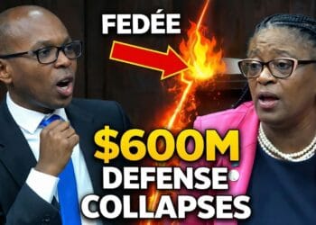Thumbnail showing Dominic Fedee and Alison Jean as Fedee Challenges $600M Borrowing during a tense Senate debate in St Lucia