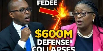 Thumbnail showing Dominic Fedee and Alison Jean as Fedee Challenges $600M Borrowing during a tense Senate debate in St Lucia