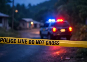 Illustrative image of a police scene used in coverage of the Dennery man shot dead in Odsan on Sunday.