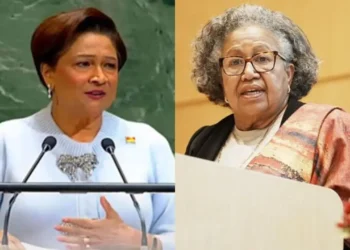 Trinidad Challenges CARICOM feature image showing Kamla Persad-Bissessar and Carla Barnett during regional dispute