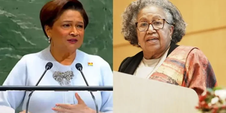 Trinidad Challenges CARICOM feature image showing Kamla Persad-Bissessar and Carla Barnett during regional dispute
