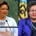 Kamla Persad-Bissessar and Carla Barnett in a composite image tied to the CARICOM Barnett Reappointment dispute