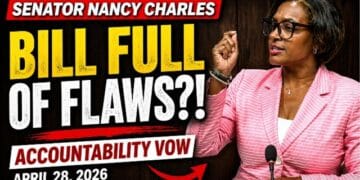 UWP Senator Nancy Charles criticizes flaws in the Appropriation Bill during Senate debate.