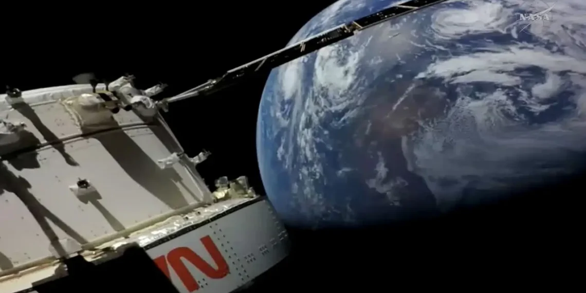 Artemis II Moon mission Orion spacecraft with Earth in background during NASA’s record-breaking crewed flight