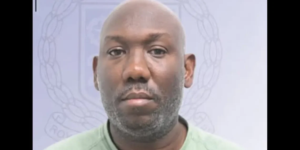 Phil Campbell appears in an official image following the Careille Drug Raid case in Castries, where he pleaded guilty and was fined $20,000.