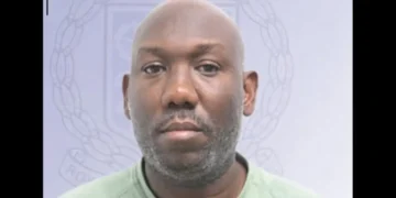 Phil Campbell appears in an official image following the Careille Drug Raid case in Castries, where he pleaded guilty and was fined $20,000.
