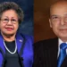 Carla Barnett and Sir Ronald Sanders in a composite image as Ronald Sanders Calls for Barnett Exit amid the deepening CARICOM crisis.