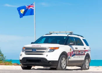Royal Turks and Caicos Islands Police vehicle during Turks and Caicos Zero-Murder Run in 2026