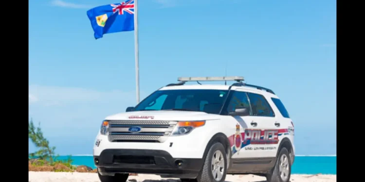 Royal Turks and Caicos Islands Police vehicle during Turks and Caicos Zero-Murder Run in 2026