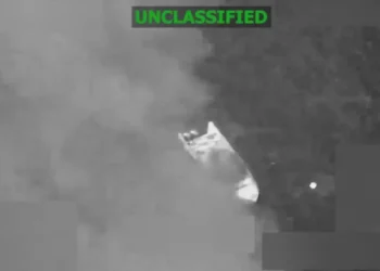 Eastern Pacific strike shown in U.S. Southern Command image after a vessel was hit on April 13.