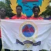 St Lucia Penn Relays athletes from St. Mary’s College holding school flag
