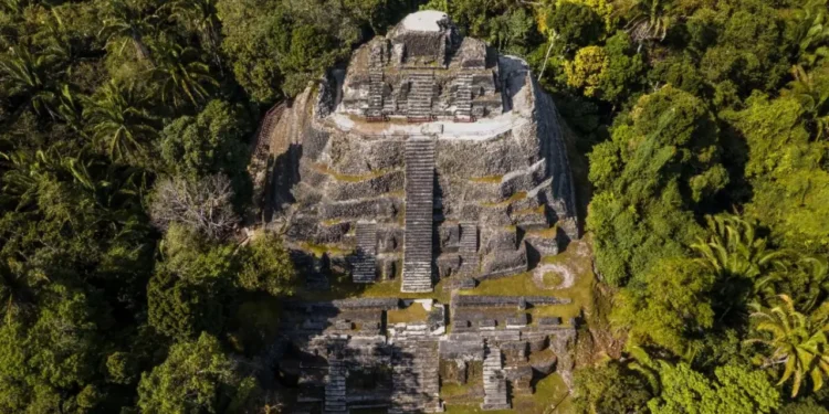 Aerial view of the Lamanai Archaeological Reserve in Belize, one of the sustainability site visit locations featured during STC 2026.