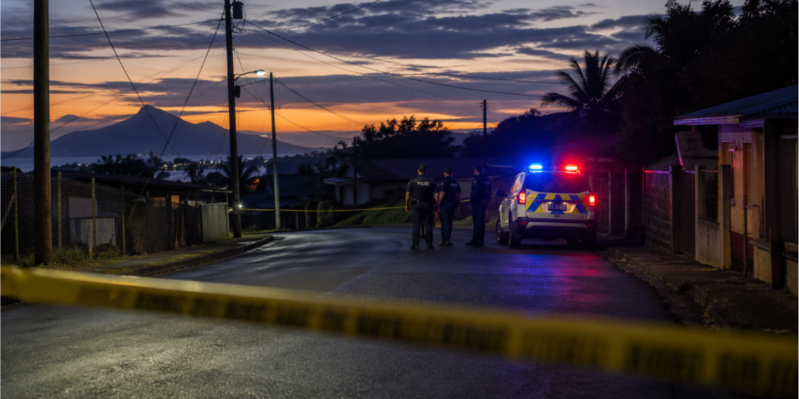 Illustrative image of police investigating the Vieux Fort shooting along a roadway after a young man was found dead early Friday.