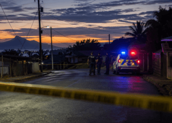 Illustrative image of police investigating the Vieux Fort shooting along a roadway after a young man was found dead early Friday.