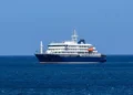 MV Hondius expedition cruise ship at sea during hantavirus outbreak.
