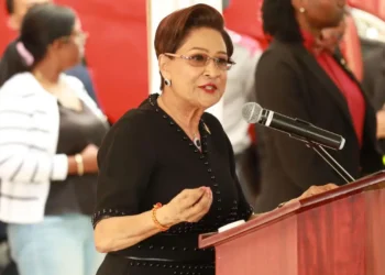 Prime Minister Kamla Persad-Bissessar speaks on Faris Al-Rawi and PNM financiers at a UNC event in Trinidad and Tobago