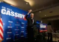Louisiana Senator Bill Cassidy, a key member of the GOP YOLO caucus, speaks at a campaign event before losing his Republican primary to a Trump-backed challenger.