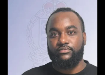 Elijah Khodra, charged with possession of a firearm component, Leslie Land, Castries, May 2026.