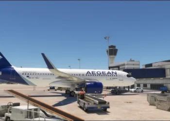 Aegean Airlines Dubai flights suspended as an A320neo sits grounded at Athens International Airport tarmac, August 2026.