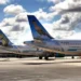JetBlue aircraft between two Frontier Airlines aircraft on tarmac as ULCC collapse fears mount.