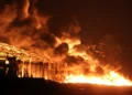 Venezuela PDVSA Gas Blast engulfs industrial facility in heavy black smoke and flames at night, Lake Maracaibo May 2026