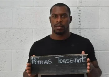 Marigot homicide suspect Primus Toussaint after being charged and remanded in custody in the Joy St Omer killing investigation.