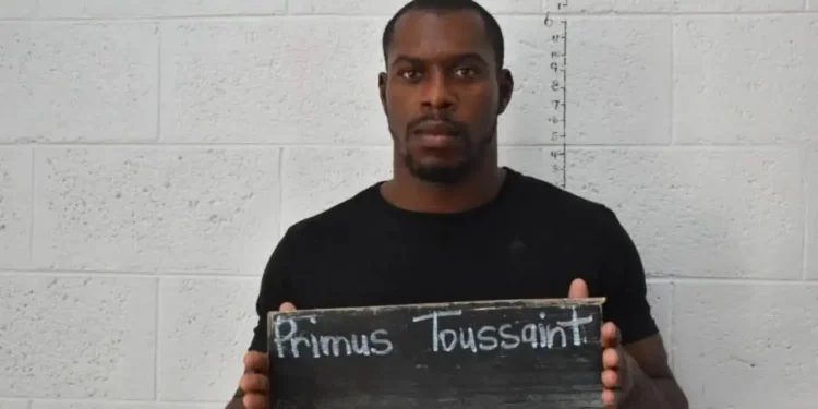 Marigot homicide suspect Primus Toussaint after being charged and remanded in custody in the Joy St Omer killing investigation.