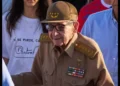 Raúl Castro wearing a Cuban military uniform with four-star insignia and service medals at a public event in Cuba.