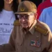 Raúl Castro wearing a Cuban military uniform with four-star insignia and service medals at a public event in Cuba.