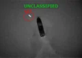 Caribbean narco vessel strike captured in unclassified thermal image released by SOUTHCOM.