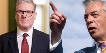 Keir Starmer and Nigel Farage shown side by side following the UK local elections that delivered major Reform UK gains and heavy Labour losses.
