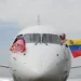 US-Venezuela flights resume as American Airlines pilots display US and Venezuelan flags from the cockpit, April 30, 2026.