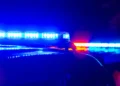Illustrative image of police emergency lights at the scene of the Jacmel shooting