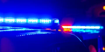 Illustrative image of police emergency lights at the scene of the Jacmel shooting