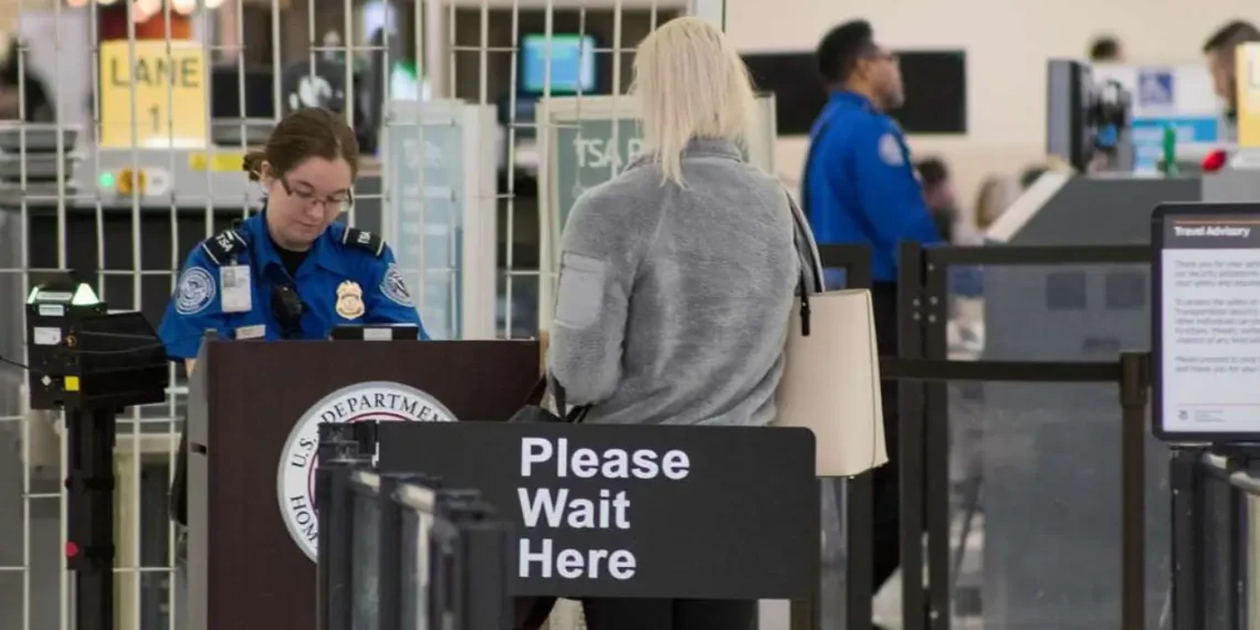 TSA Gold+ security checkpoint screening at a U.S. airport