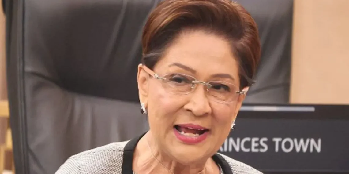 Caricom summit — Trinidad and Tobago Prime Minister Kamla Persad-Bissessar speaks at a public event.