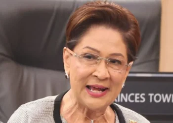 Caricom summit — Trinidad and Tobago Prime Minister Kamla Persad-Bissessar speaks at a public event.