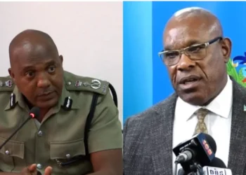 Police Commissioner Verne Garde and Minister Richard Frederick as Richard Frederick arrest reports deepen public trust concerns.