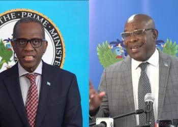 Prime Minister Philip J. Pierre and Richard Frederick shown side by side in a composite image for a story on the Richard Frederick investigation.