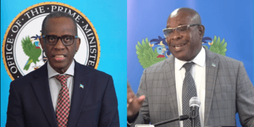 Prime Minister Philip J. Pierre and Richard Frederick shown side by side in a composite image for a story on the Richard Frederick investigation.