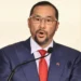 Stuart Young diplomatic passport dispute, former prime minister speaking at podium