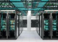 AI data center server racks illustrating Trinidad’s Caribbean AI deals and concerns over water and electricity demand.