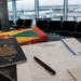 Grenada US visa bond illustration with passport, visa application and boarding pass