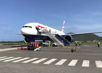 St Lucia UK tourism British Airways aircraft at Hewanorra International Airport