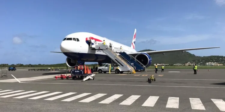 St Lucia UK tourism British Airways aircraft at Hewanorra International Airport