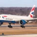A British Airways Boeing 777 lands on a runway in a file image illustrating British Airways flights to Barbados.